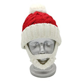 Maxbell Santa Hat with Beard Christmas Knitted Beanie for Carnival Fancy Dress Kid