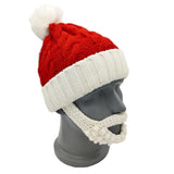 Maxbell Santa Hat with Beard Christmas Knitted Beanie for Carnival Fancy Dress Adult