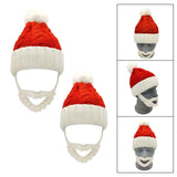 Maxbell Santa Hat with Beard Christmas Knitted Beanie for Carnival Fancy Dress Adult