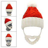 Maxbell Santa Hat with Beard Christmas Knitted Beanie for Carnival Fancy Dress Adult