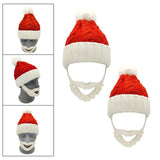 Maxbell Santa Hat with Beard Christmas Knitted Beanie for Carnival Fancy Dress Adult