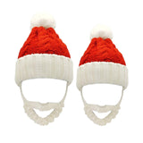 Maxbell Santa Hat with Beard Christmas Knitted Beanie for Carnival Fancy Dress Adult