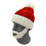 Maxbell Santa Hat with Beard Christmas Knitted Beanie for Carnival Fancy Dress Adult