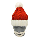 Maxbell Santa Hat with Beard Christmas Knitted Beanie for Carnival Fancy Dress Adult