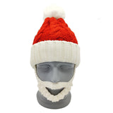 Maxbell Santa Hat with Beard Christmas Knitted Beanie for Carnival Fancy Dress Adult