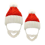 Maxbell Santa Hat with Beard Christmas Knitted Beanie for Carnival Fancy Dress Adult