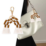 Maxbell Fashion Tassel Key Chain Keyrings Pendant Accessories for Bags Wallet Car Brown