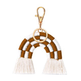 Maxbell Fashion Tassel Key Chain Keyrings Pendant Accessories for Bags Wallet Car Brown