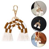 Maxbell Fashion Tassel Key Chain Keyrings Pendant Accessories for Bags Wallet Car Brown