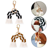 Maxbell Fashion Tassel Key Chain Keyrings Pendant Accessories for Bags Wallet Car Brown