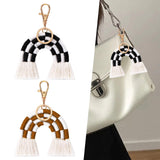 Maxbell Fashion Tassel Key Chain Keyrings Pendant Accessories for Bags Wallet Car Brown