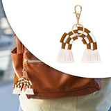 Maxbell Fashion Tassel Key Chain Keyrings Pendant Accessories for Bags Wallet Car Brown