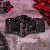 Maxbell Punk Gothic Women Waist Belt Cummerbunds Stretch Decorative Wide Corset Belt