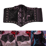 Maxbell Punk Gothic Women Waist Belt Cummerbunds Stretch Decorative Wide Corset Belt