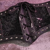 Maxbell Punk Gothic Women Waist Belt Cummerbunds Stretch Decorative Wide Corset Belt