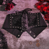 Maxbell Punk Gothic Women Waist Belt Cummerbunds Stretch Decorative Wide Corset Belt