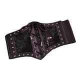 Maxbell Punk Gothic Women Waist Belt Cummerbunds Stretch Decorative Wide Corset Belt