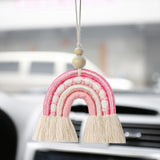 Maxbell Macrame Charm Hanging Ornament Bohemian Pendant for Apartment Bedroom Pink