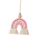 Maxbell Macrame Charm Hanging Ornament Bohemian Pendant for Apartment Bedroom Pink