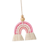 Maxbell Macrame Charm Hanging Ornament Bohemian Pendant for Apartment Bedroom Pink