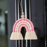 Maxbell Macrame Charm Hanging Ornament Bohemian Pendant for Apartment Bedroom Pink