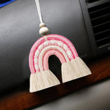 Maxbell Macrame Charm Hanging Ornament Bohemian Pendant for Apartment Bedroom Pink