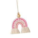 Maxbell Macrame Charm Hanging Ornament Bohemian Pendant for Apartment Bedroom Pink