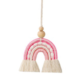 Maxbell Macrame Charm Hanging Ornament Bohemian Pendant for Apartment Bedroom Pink