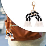 Maxbell Fashion Tassel Key Chain Keyrings Pendant Accessories for Bags Wallet Car Black