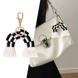 Maxbell Fashion Tassel Key Chain Keyrings Pendant Accessories for Bags Wallet Car Black