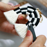 Maxbell Fashion Tassel Key Chain Keyrings Pendant Accessories for Bags Wallet Car Black
