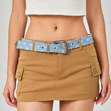 Maxbell Denim Waist Belt Eyelet Belt Retro Style Punk Waistband for Trousers Corset