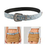 Maxbell Denim Waist Belt Eyelet Belt Retro Style Punk Waistband for Trousers Corset