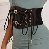 Maxbell Fashion Elastic Lace up Waist belt Cinch Belt for Ladies Girls Dresses