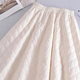 Maxbell Women Down Skirt Long Skirt with Pocket Winter Female Windproof Streetwear Beige
