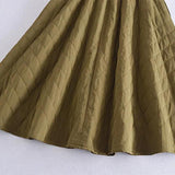 Maxbell Women Down Skirt Long Skirt with Pocket Winter Female Windproof Streetwear Green