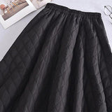 Maxbell Women Down Skirt Long Skirt with Pocket Winter Female Windproof Streetwear Black