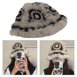 Maxbell Faux Plush Winter Bucket Hat Stretch Cycling Walking Warm Women Hat Beanie