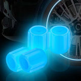 Maxbell 4x Car Tire Valve Caps Illuminated Bike Tire Caps for Bike Motorcycle Blue