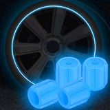 Maxbell 4x Car Tire Valve Caps Illuminated Bike Tire Caps for Bike Motorcycle Blue