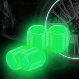 Maxbell 4x Car Tire Valve Caps Illuminated Bike Tire Caps for Bike Motorcycle Green