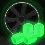 Maxbell 4x Car Tire Valve Caps Illuminated Bike Tire Caps for Bike Motorcycle Green