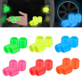 Maxbell 4x Car Tire Valve Caps Illuminated Bike Tire Caps for Bike Motorcycle Green