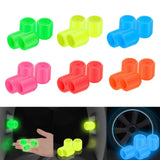 Maxbell 4x Car Tire Valve Caps Illuminated Bike Tire Caps for Bike Motorcycle Green