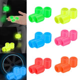 Maxbell 4x Car Tire Valve Caps Illuminated Bike Tire Caps for Bike Motorcycle Green