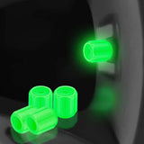 Maxbell 4x Car Tire Valve Caps Illuminated Bike Tire Caps for Bike Motorcycle Green