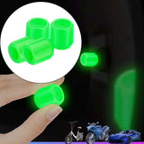 Maxbell 4x Car Tire Valve Caps Illuminated Bike Tire Caps for Bike Motorcycle Green