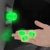 Maxbell 4x Car Tire Valve Caps Illuminated Bike Tire Caps for Bike Motorcycle Green