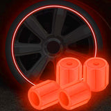 Maxbell 4x Car Tire Valve Caps Illuminated Bike Tire Caps for Bike Motorcycle Orange