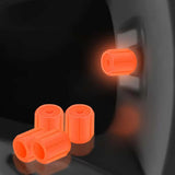 Maxbell 4x Car Tire Valve Caps Illuminated Bike Tire Caps for Bike Motorcycle Orange